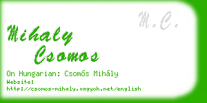 mihaly csomos business card